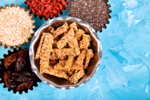color natural en snacks saludables